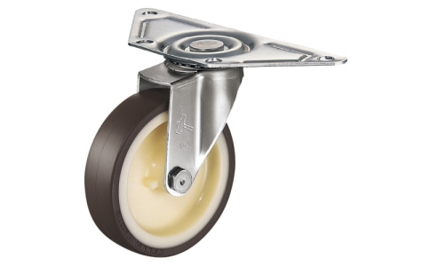 HAMMER CASTER 錘牌 腳輪 220S0E-UR100-鏈輪全不銹鋼角E型自由聚氨酯車(chē)100mm