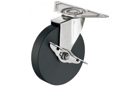 HAMMER CASTER 錘牌 251E-MC125H0428鏈輪全不銹鋼角E型自由SP付MC尼龍車125mm