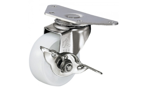 HAMMER CASTER 錘牌 腳輪251E-N50H0428-鏈輪全不銹鋼角E型自由SP付尼龍車50mm